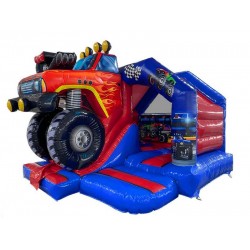 3D Monster Truck Front Slide Combi Bouncy Castle