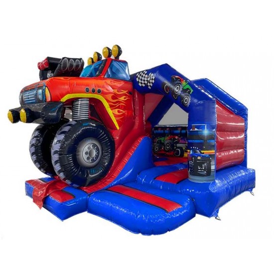3D Monster Truck Front Slide Combi Bouncy Castle