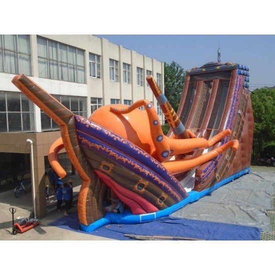 Kraken Inflatable Pirate Ship Slide